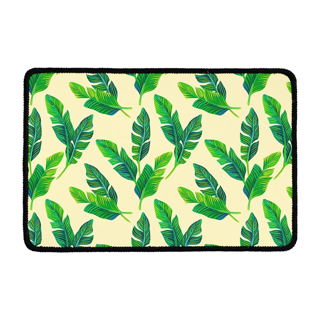 Tropical Banana Palm Leaf Pattern Print Kitchen Mat