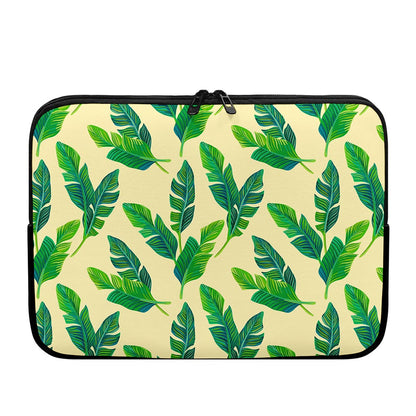 Tropical Banana Palm Leaf Pattern Print Laptop Sleeve