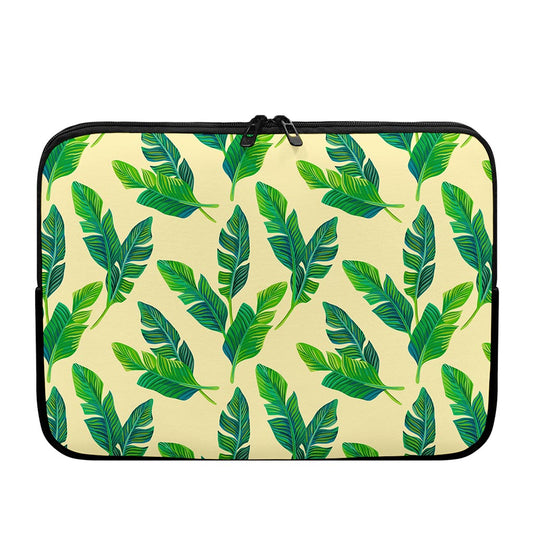 Tropical Banana Palm Leaf Pattern Print Laptop Sleeve