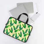Tropical Banana Palm Leaf Pattern Print Laptop Sleeve With Handle