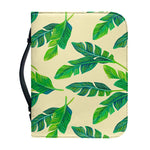 Tropical Banana Palm Leaf Pattern Print Leather Bible Cover