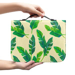 Tropical Banana Palm Leaf Pattern Print Leather Bible Cover
