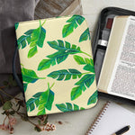 Tropical Banana Palm Leaf Pattern Print Leather Bible Cover