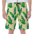 Tropical Banana Palm Leaf Pattern Print Men's Beach Shorts