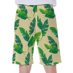 Tropical Banana Palm Leaf Pattern Print Men's Beach Shorts