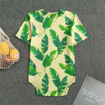 Tropical Banana Palm Leaf Pattern Print Men's Bodysuit