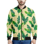 Tropical Banana Palm Leaf Pattern Print Men's Bomber Jacket