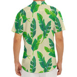 Tropical Banana Palm Leaf Pattern Print Men's Deep V-Neck Shirt