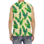 Tropical Banana Palm Leaf Pattern Print Men's Fitness Tank Top