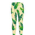 Tropical Banana Palm Leaf Pattern Print Men's Leggings