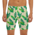 Tropical Banana Palm Leaf Pattern Print Men's Long Boxer Briefs