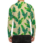 Tropical Banana Palm Leaf Pattern Print Men's Long Sleeve Rash Guard