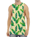 Tropical Banana Palm Leaf Pattern Print Men's Muscle Tank Top