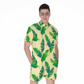 Tropical Banana Palm Leaf Pattern Print Men's Romper