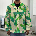 Tropical Banana Palm Leaf Pattern Print Men's Shirt Jacket