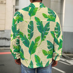 Tropical Banana Palm Leaf Pattern Print Men's Shirt Jacket
