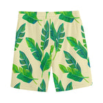 Tropical Banana Palm Leaf Pattern Print Men's Sports Shorts