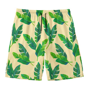 Tropical Banana Palm Leaf Pattern Print Men's Swim Trunks