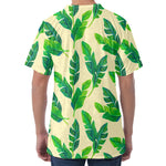 Tropical Banana Palm Leaf Pattern Print Men's Velvet T-Shirt