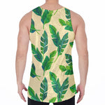 Tropical Banana Palm Leaf Pattern Print Men's Velvet Tank Top