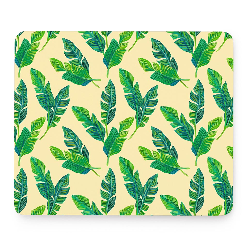 Tropical Banana Palm Leaf Pattern Print Mouse Pad