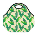 Tropical Banana Palm Leaf Pattern Print Neoprene Lunch Bag