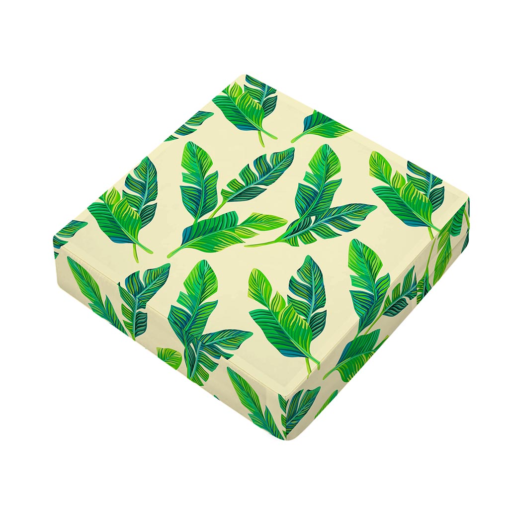 Tropical Banana Palm Leaf Pattern Print Outdoor Seat Cushion Cover
