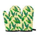 Tropical Banana Palm Leaf Pattern Print Oven Mitts