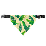 Tropical Banana Palm Leaf Pattern Print Over The Collar Dog Bandana