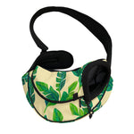 Tropical Banana Palm Leaf Pattern Print Pet Sling Carrier