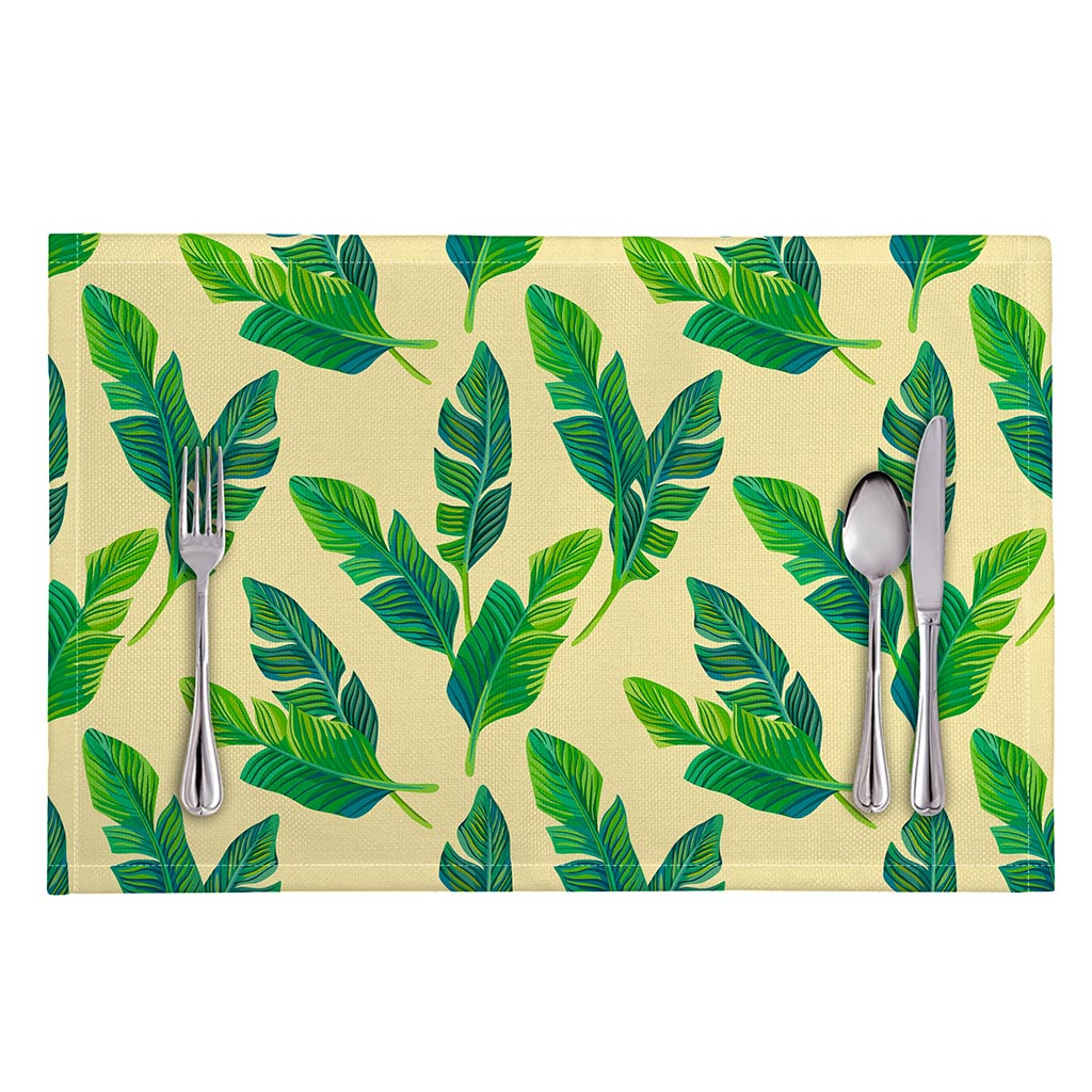 Tropical Banana Palm Leaf Pattern Print Placemat