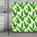 Tropical Banana Palm Leaf Pattern Print Polyester Shower Curtain