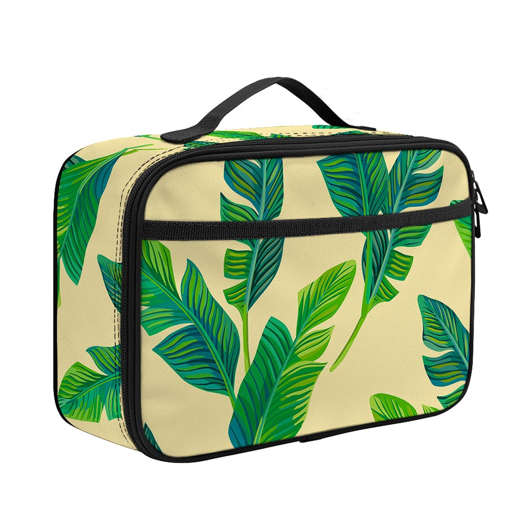 Tropical Banana Palm Leaf Pattern Print Portable Lunch Bag