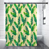 Tropical Banana Palm Leaf Pattern Print Premium Shower Curtain