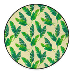 Tropical Banana Palm Leaf Pattern Print Round Floor Mat