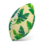 Tropical Banana Palm Leaf Pattern Print Rugby Ball