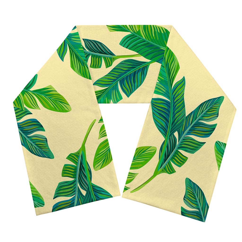 Tropical Banana Palm Leaf Pattern Print Scarf