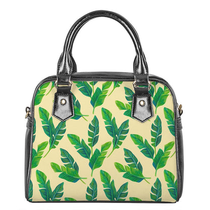 Tropical Banana Palm Leaf Pattern Print Shoulder Handbag