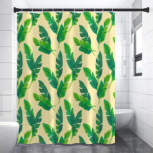 Tropical Banana Palm Leaf Pattern Print Shower Curtain