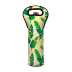 Tropical Banana Palm Leaf Pattern Print Single Neoprene Wine Tote