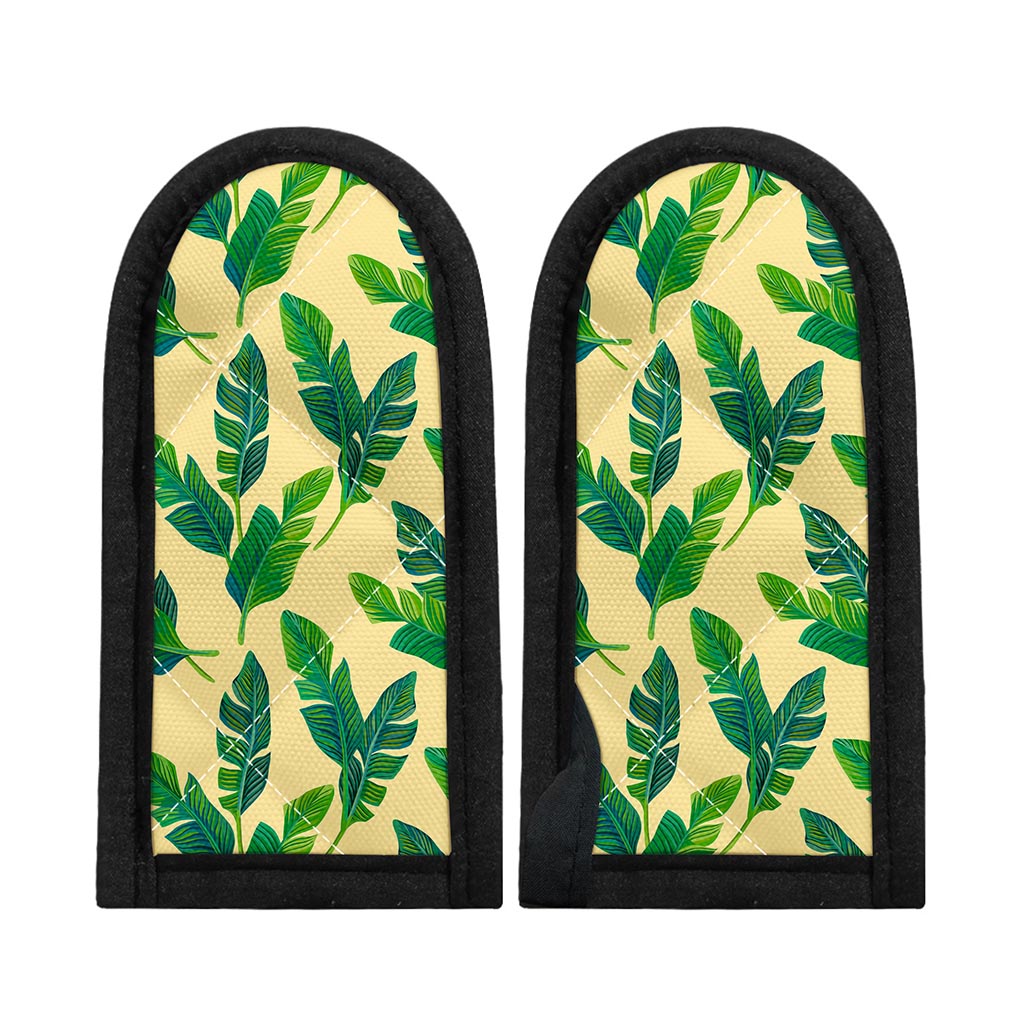 Tropical Banana Palm Leaf Pattern Print Skillet Handle Cover