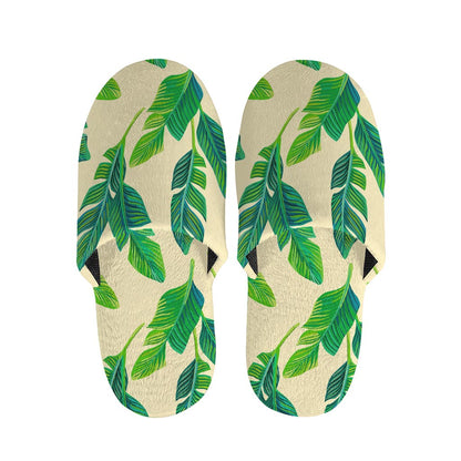 Tropical Banana Palm Leaf Pattern Print Slippers