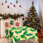 Tropical Banana Palm Leaf Pattern Print Tablecloth