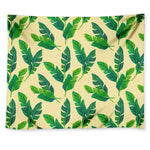 Tropical Banana Palm Leaf Pattern Print Tapestry