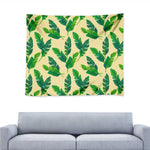 Tropical Banana Palm Leaf Pattern Print Tapestry