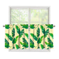 Tropical Banana Palm Leaf Pattern Print Tier Curtains