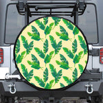 Tropical Banana Palm Leaf Pattern Print Tire Cover