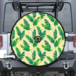Tropical Banana Palm Leaf Pattern Print Tire Cover With Camera Hole
