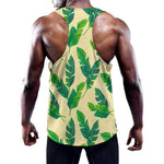 Tropical Banana Palm Leaf Pattern Print Training Tank Top