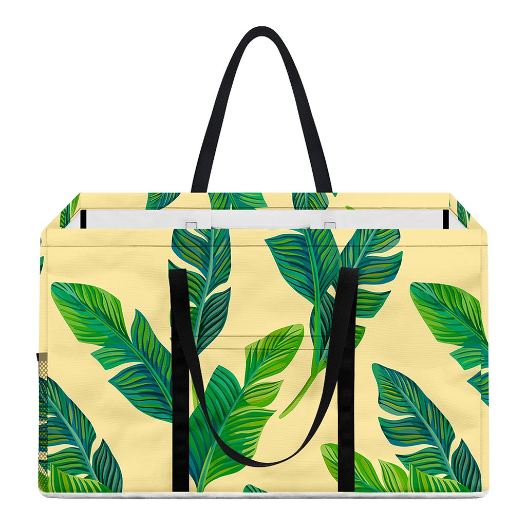 Tropical Banana Palm Leaf Pattern Print Utility Tote Bag